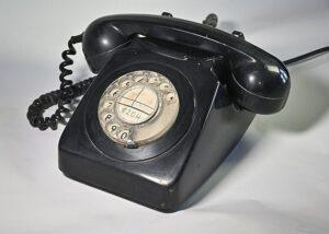 Rotary dial telephone,